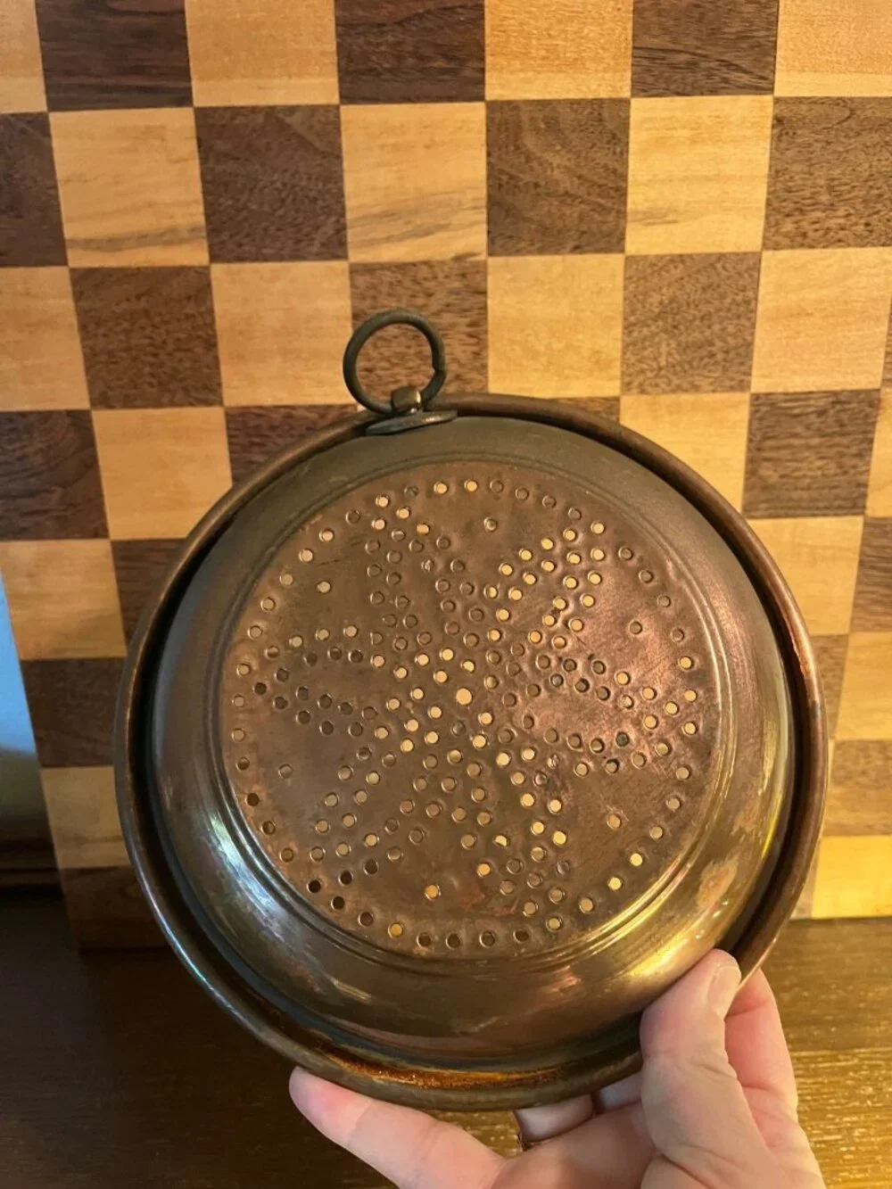 Vintage Copper Colander Sieve Strainer A799